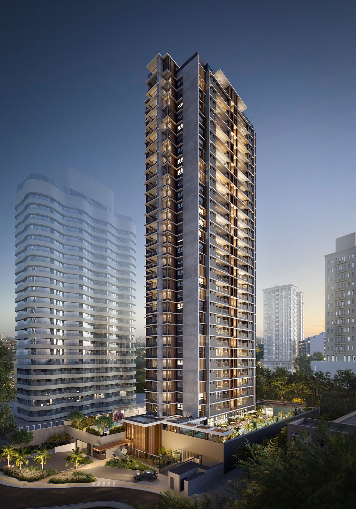 Fachada do Open View 47 em Alphaville Residencial Zero, Barueri